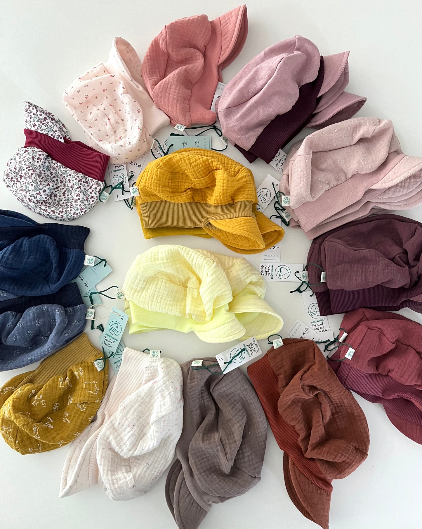 Michelmütze aus Musseline, viele Farben!