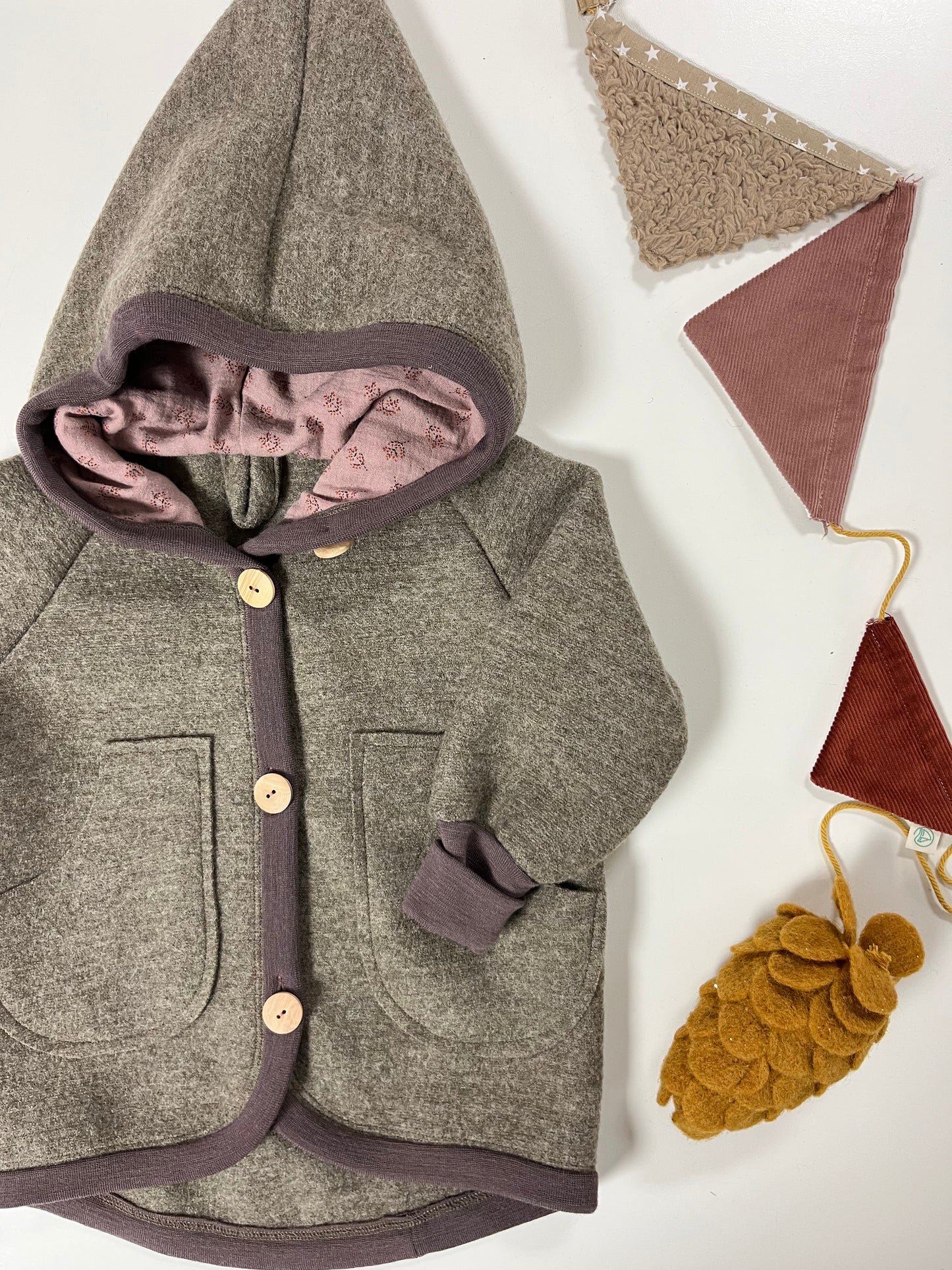 Jacke "Waldläufer" aus Wollwalk Beige