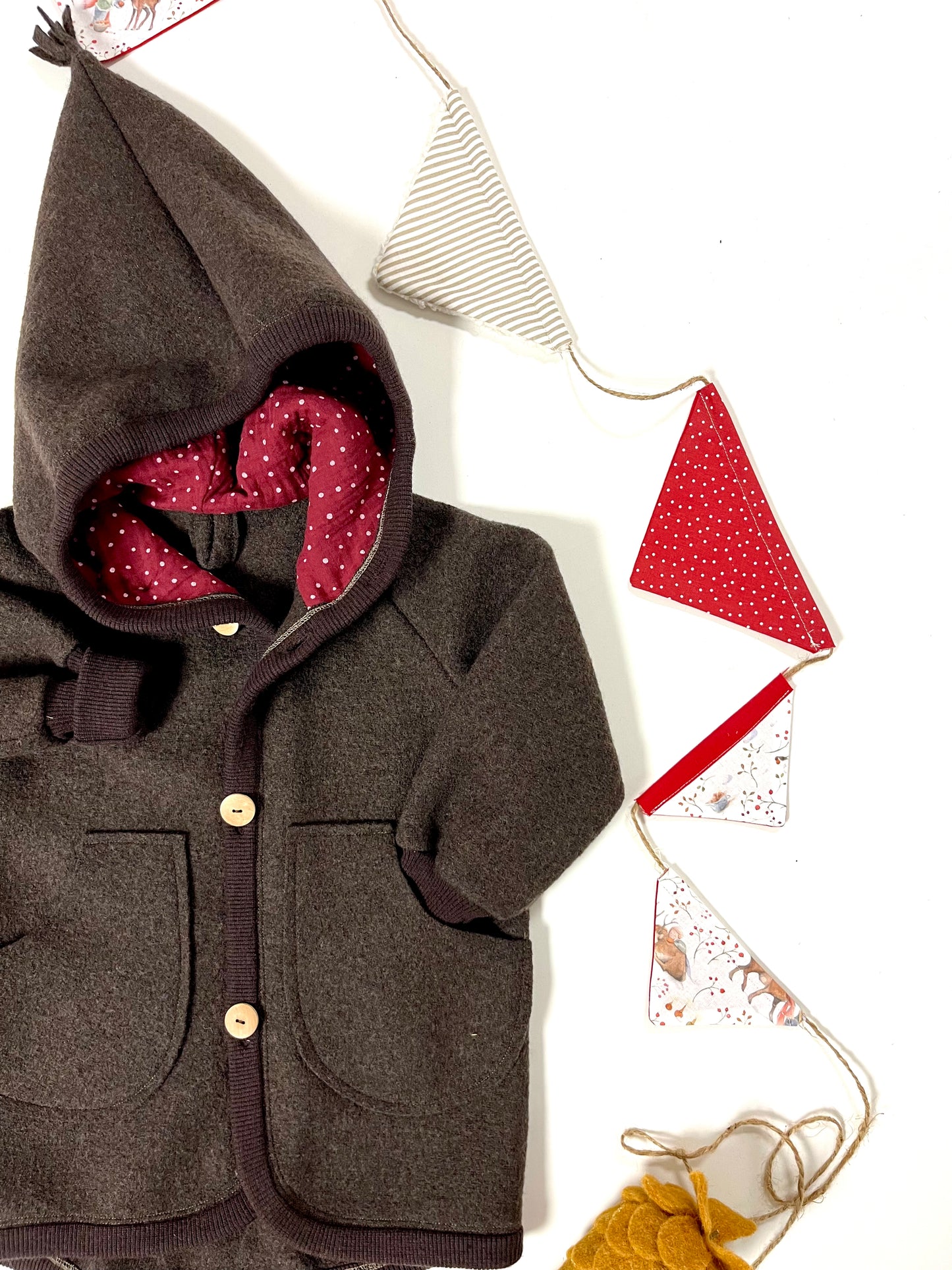 Jacke "Waldläufer" aus Wollwalk Schoko
