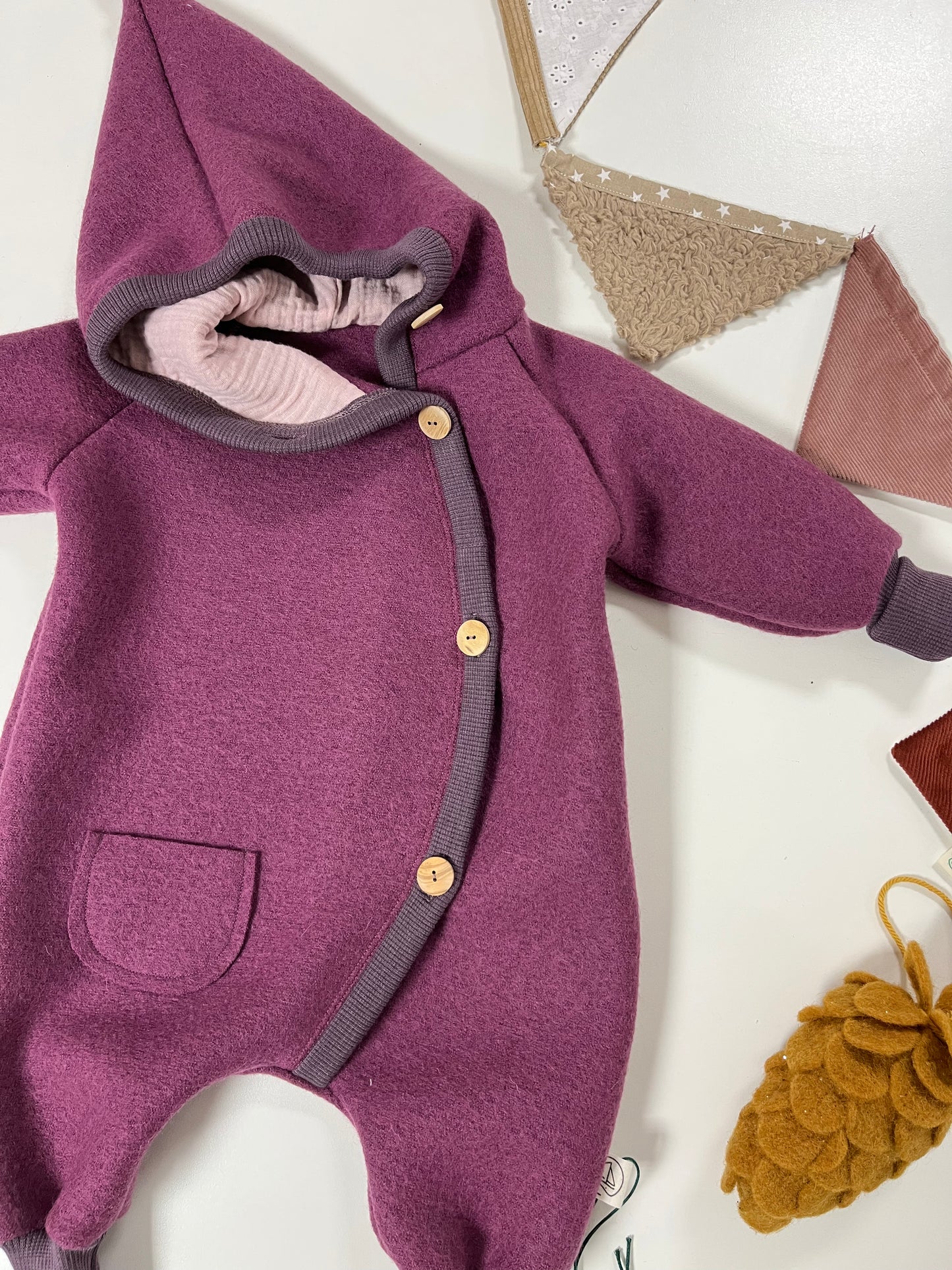 Overall "Waldmaus" , Wollwalk Beere