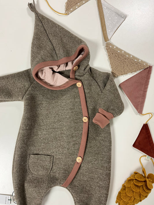 Overall "Waldmaus" , Wollwalk Beige