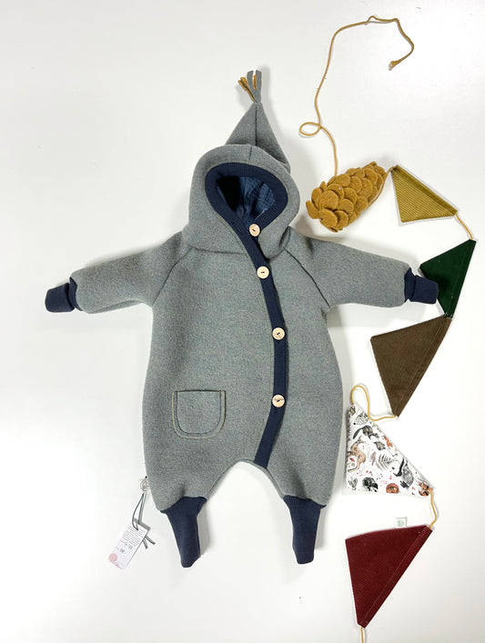 Overall "Waldmaus" , Wollwalk sky/blau