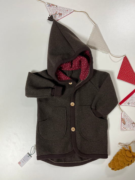 Jacke "Waldläufer" aus Wollwalk Schoko