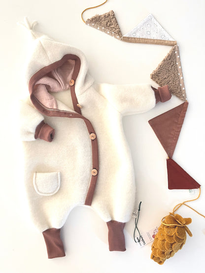 Overall "Waldmaus" , Wollfleece natur