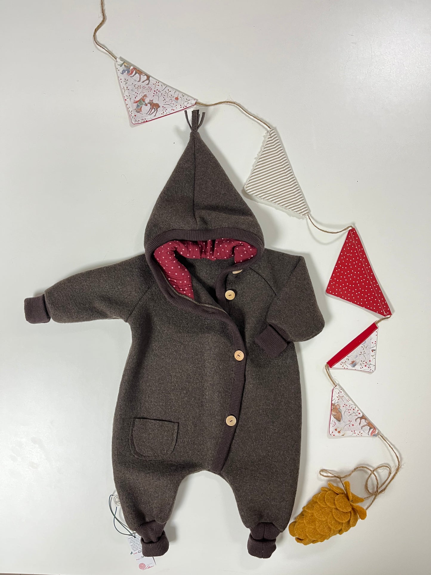 Overall "Waldmaus" , Wollwalk Schoko