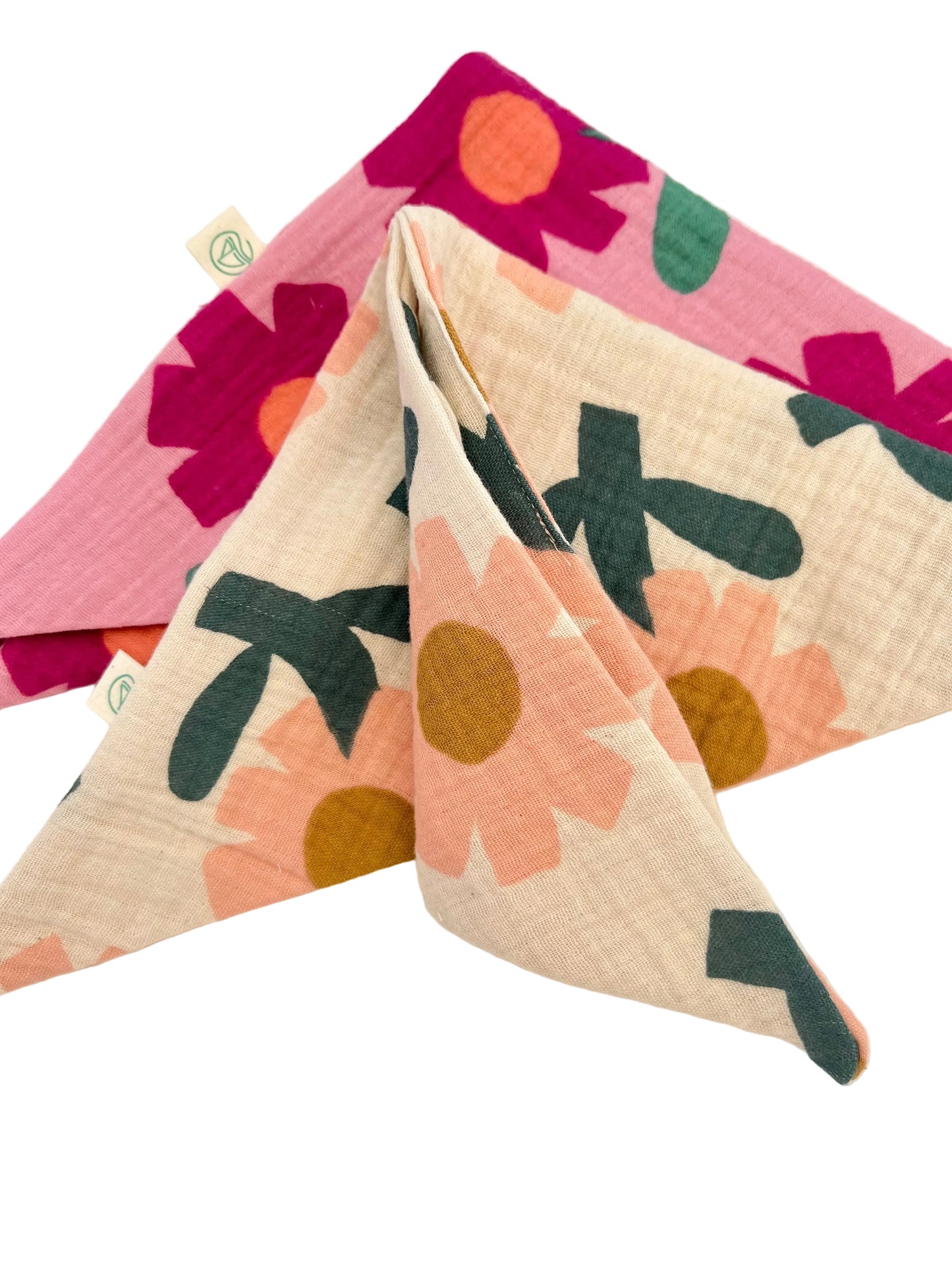 Musseline Dreieckstuch uni & Blumen