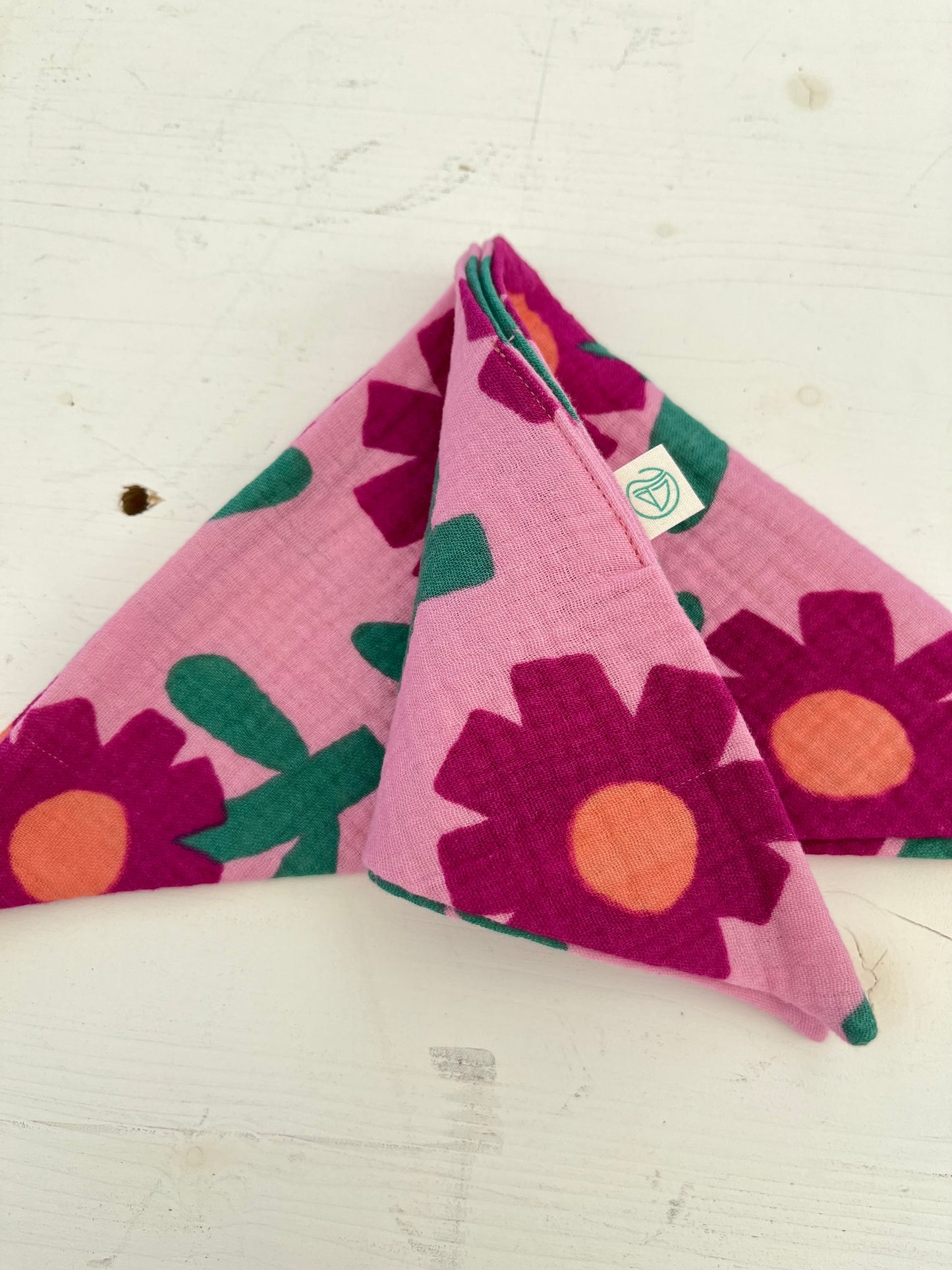 Musseline Dreieckstuch uni & Blumen