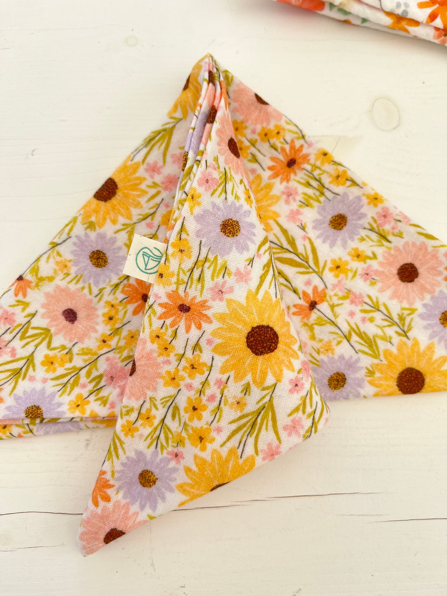 Musseline Dreieckstuch uni & Blumen