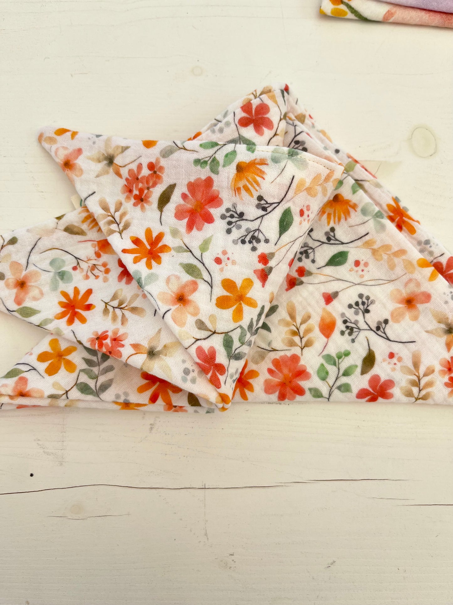 Musseline Dreieckstuch uni & Blumen
