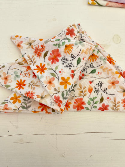Musseline Dreieckstuch uni & Blumen