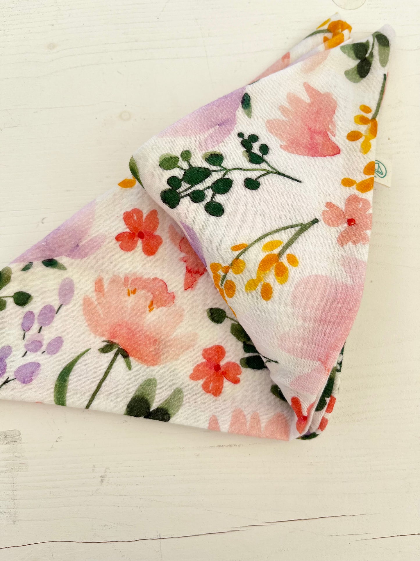 Musseline Dreieckstuch uni & Blumen