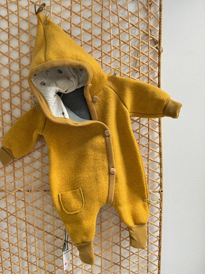 Overall "Waldmaus" , Wollwalk gelb 62/68