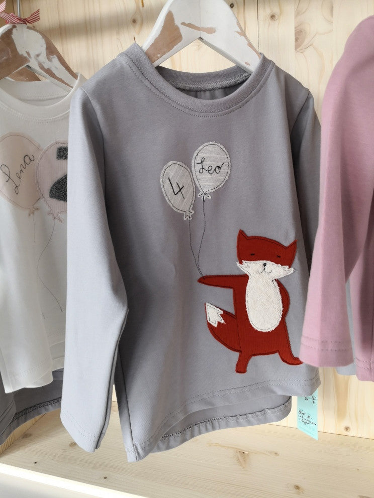 Geburtstagsshirts. Häsle,Fuchs,Löwe,Pinguin,Einhorn,Radlader,Rakete,Regenbogen,Feuerwehr